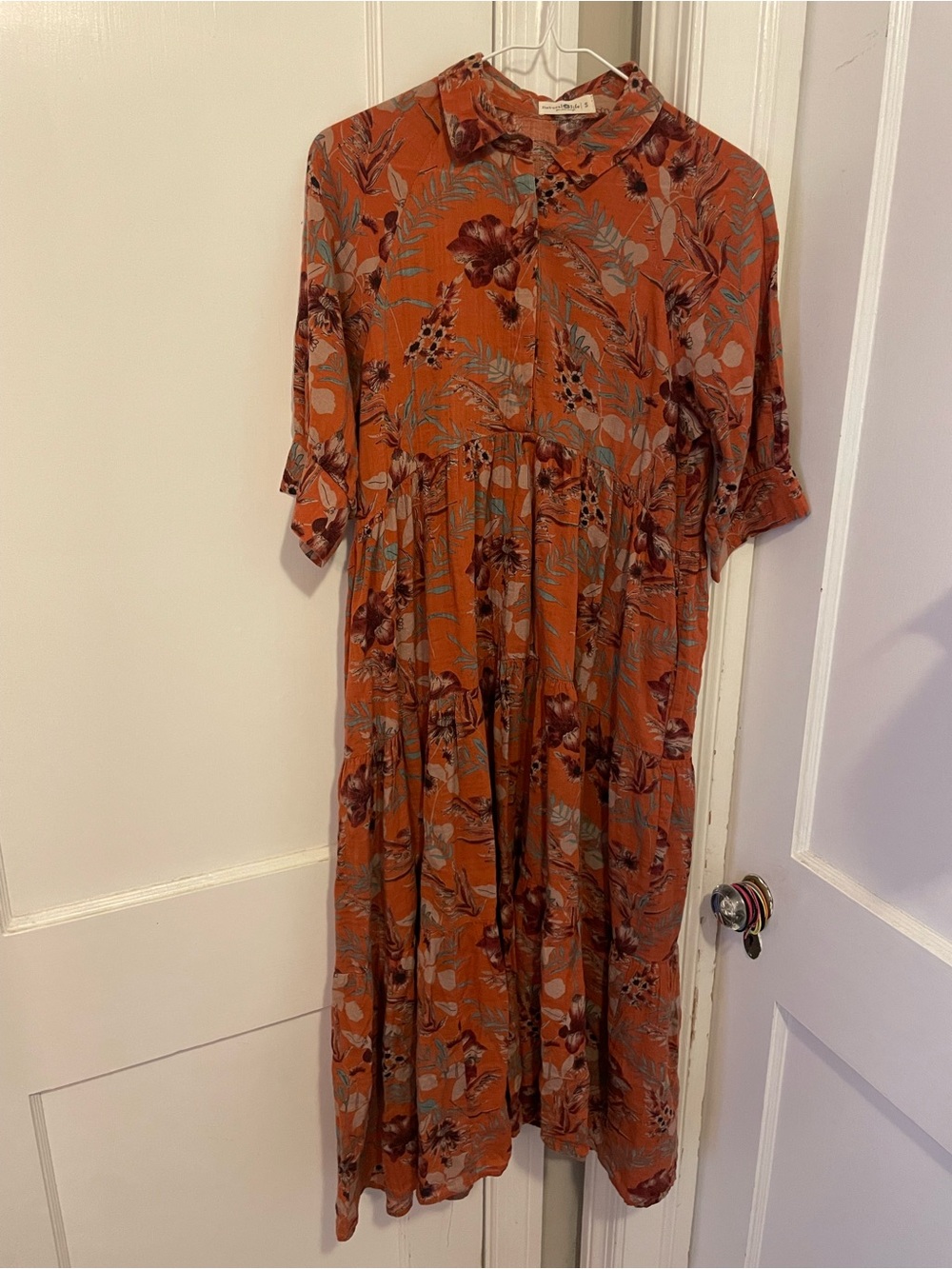 Natural Life Rebecca Tiered Midi Dress Size Small